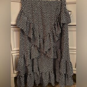 Max Studio Black and White Asymmetrical Dress